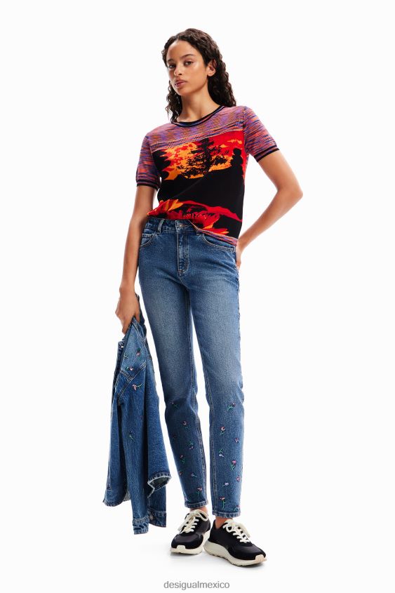 Desigual mujer camiseta de punto con paisaje VZ26R040 ropa