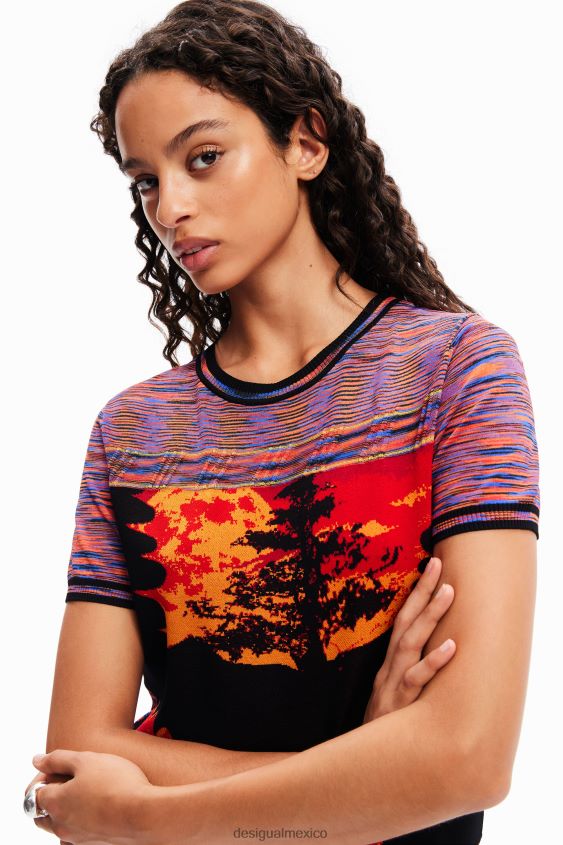 Desigual mujer camiseta de punto con paisaje VZ26R040 ropa