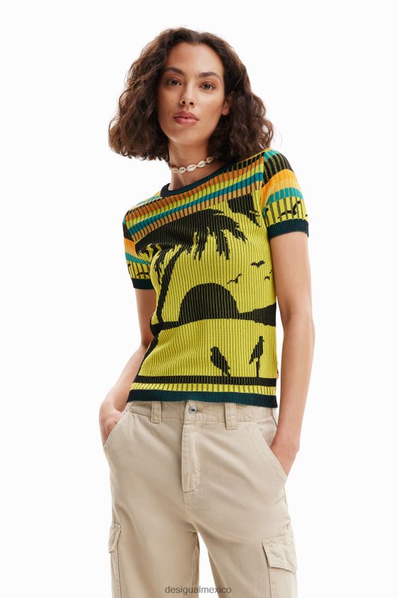 Desigual mujer camiseta de punto con paisaje VZ26R0889 ropa