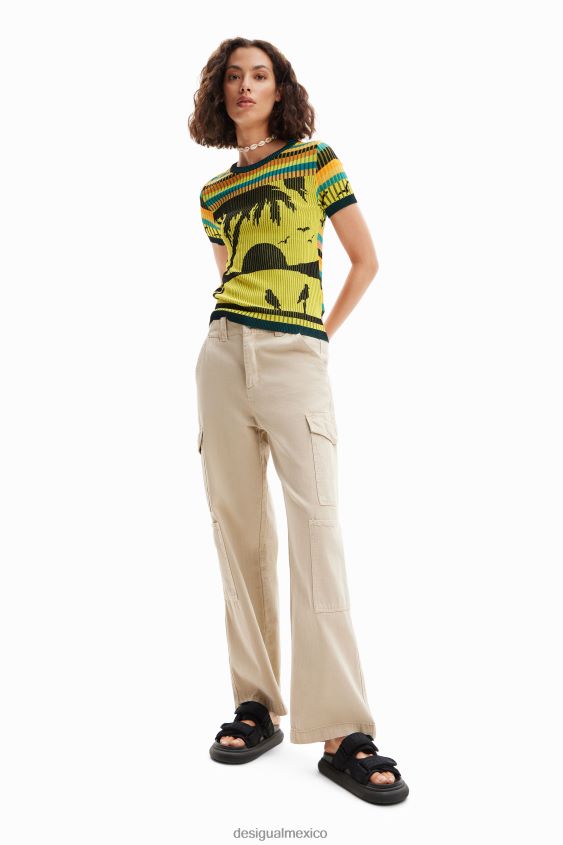 Desigual mujer camiseta de punto con paisaje VZ26R0889 ropa