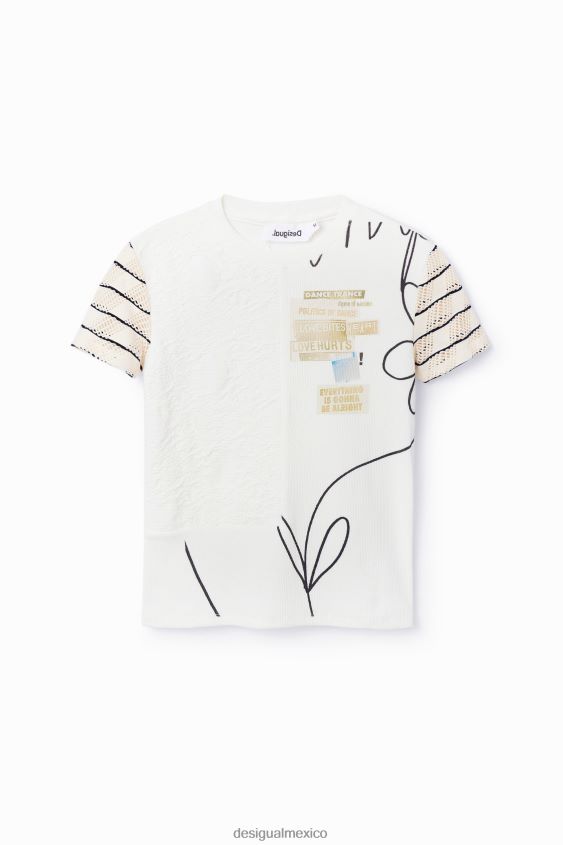 Desigual mujer camiseta de punto texturizada VZ26R0911 ropa