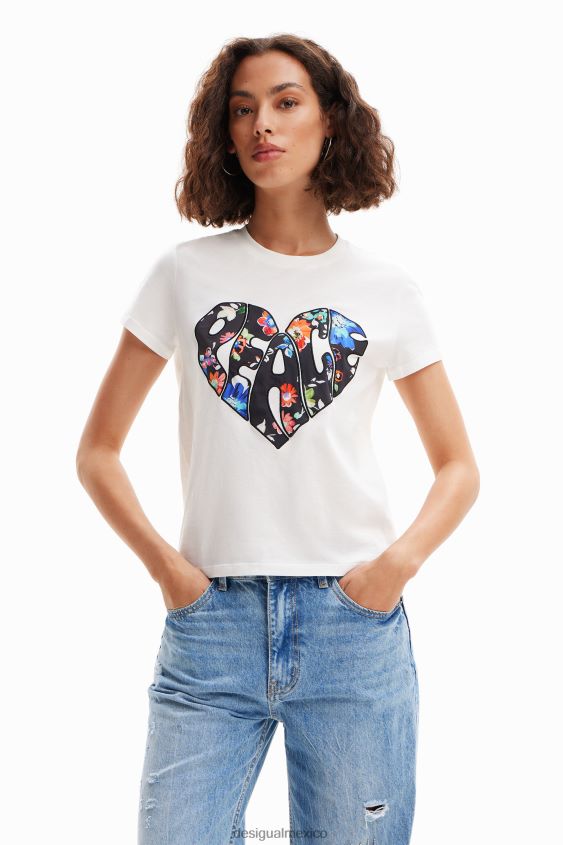 Desigual mujer camiseta del corazón de la paz VZ26R0925 ropa