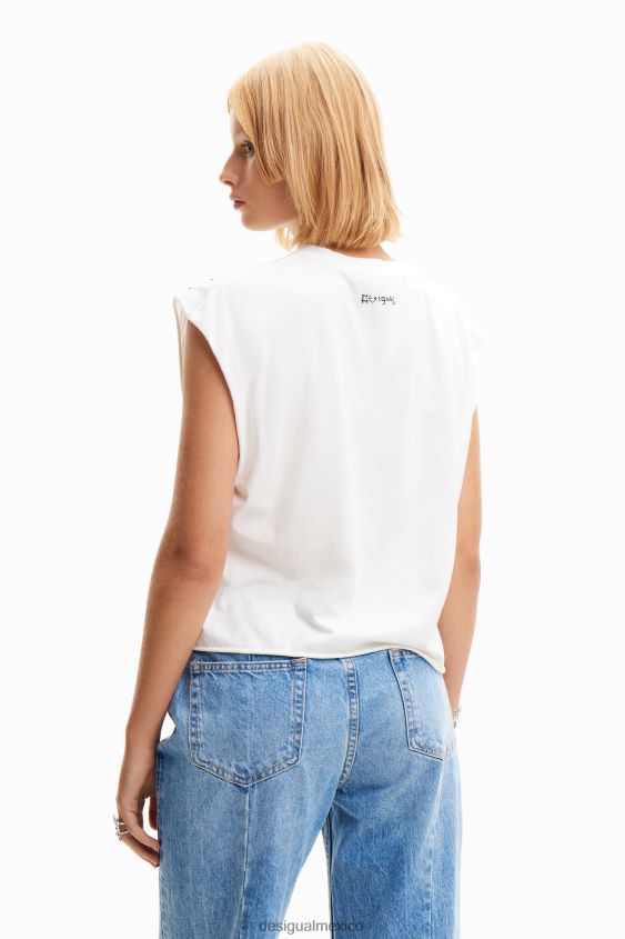Desigual mujer camiseta estilo disco con tachuelas VZ26R0504 ropa