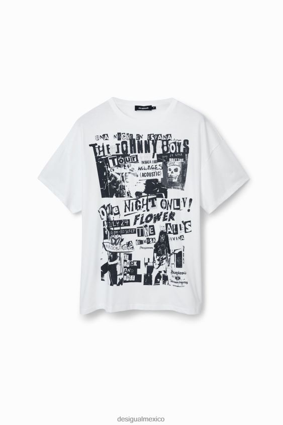Desigual mujer camiseta extragrande unisex johnson hartig VZ26R0439 ropa