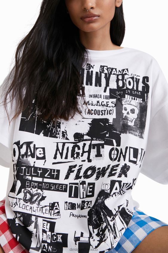 Desigual mujer camiseta extragrande unisex johnson hartig VZ26R0439 ropa
