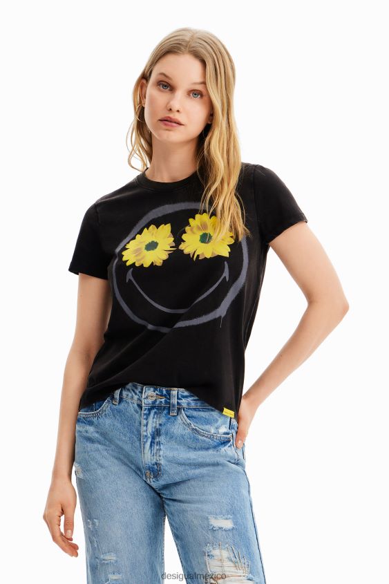 Desigual mujer camiseta flores sonrientes VZ26R01018 ropa