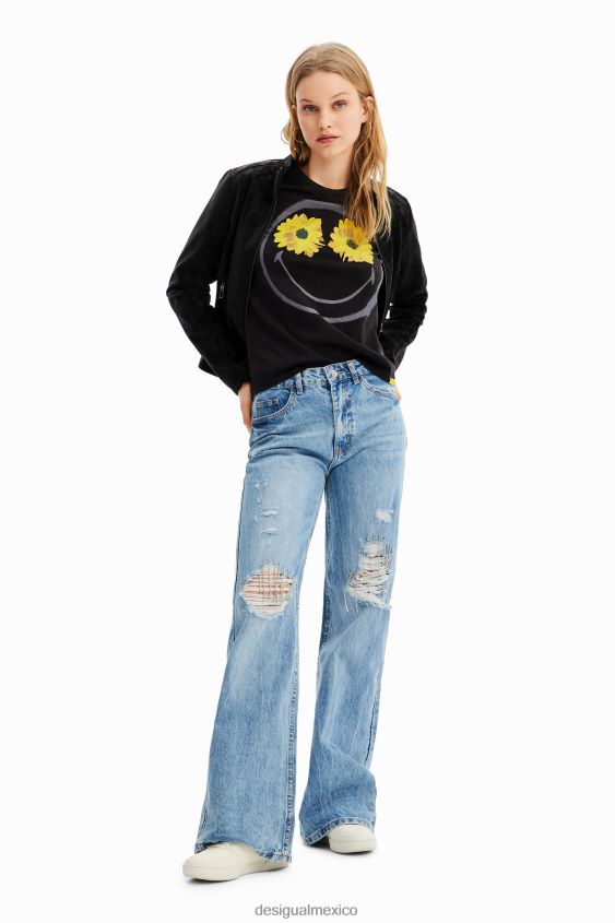 Desigual mujer camiseta flores sonrientes VZ26R01018 ropa