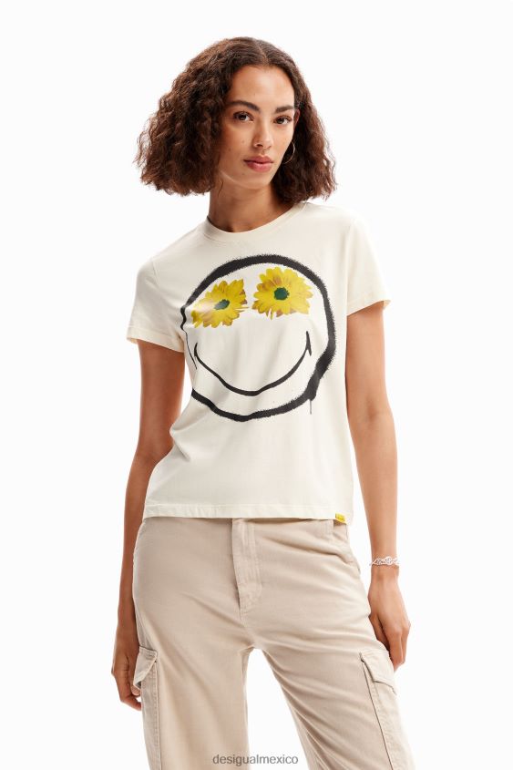 Desigual mujer camiseta flores sonrientes VZ26R0944 ropa