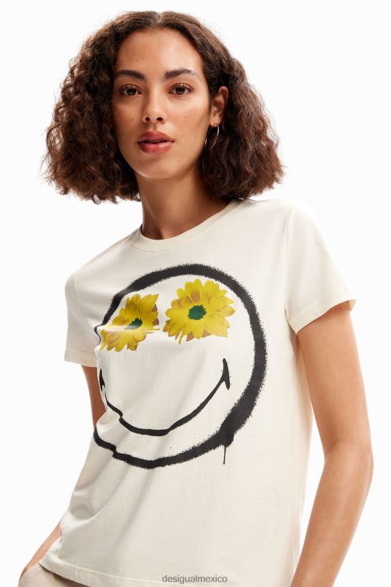 Desigual mujer camiseta flores sonrientes VZ26R0944 ropa