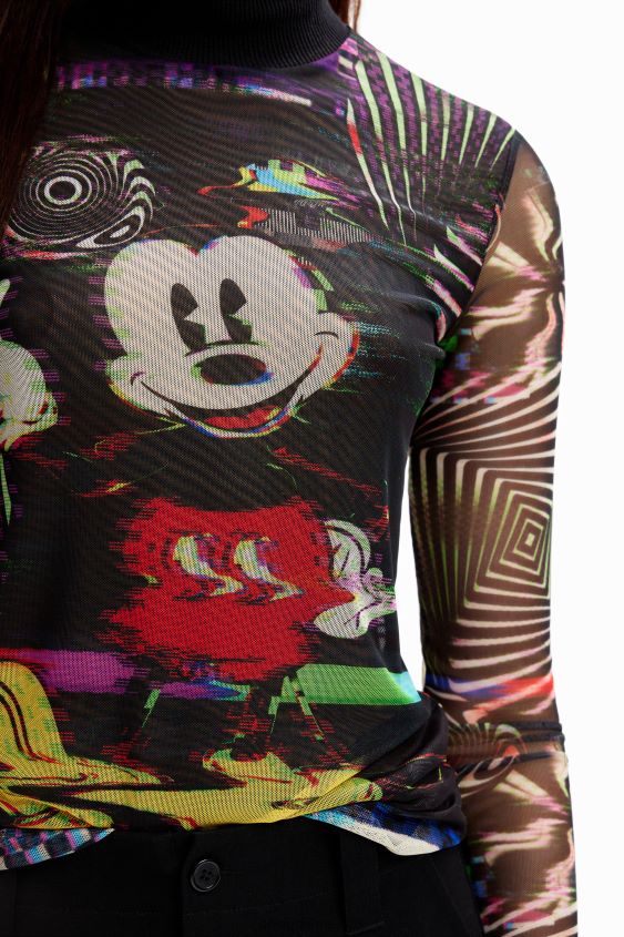 Desigual mujer camiseta mickey mouse de tul VZ26R072 ropa