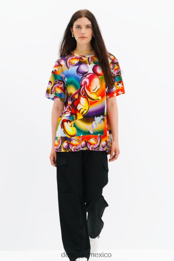Desigual mujer camiseta oversize de mickey mouse multicolor VZ26R014 ropa