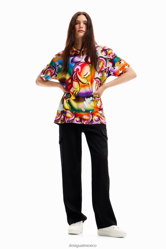 Desigual mujer camiseta oversize de mickey mouse multicolor VZ26R014 ropa