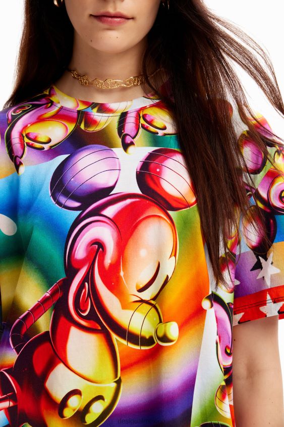 Desigual mujer camiseta oversize de mickey mouse multicolor VZ26R014 ropa