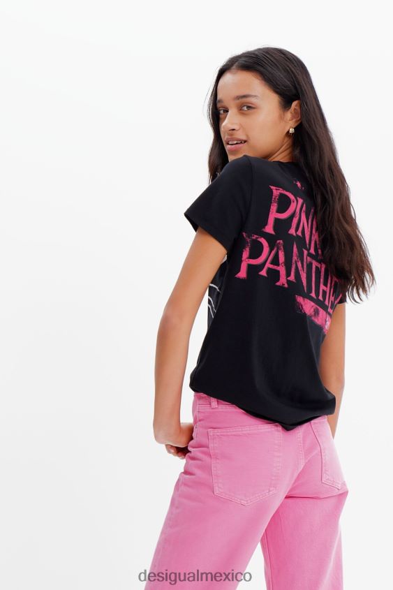 Desigual mujer camiseta pantera rosa contraste VZ26R0935 ropa