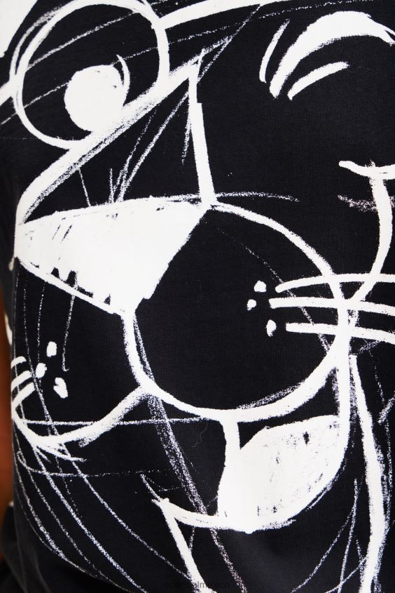 Desigual mujer camiseta pantera rosa contraste VZ26R0935 ropa