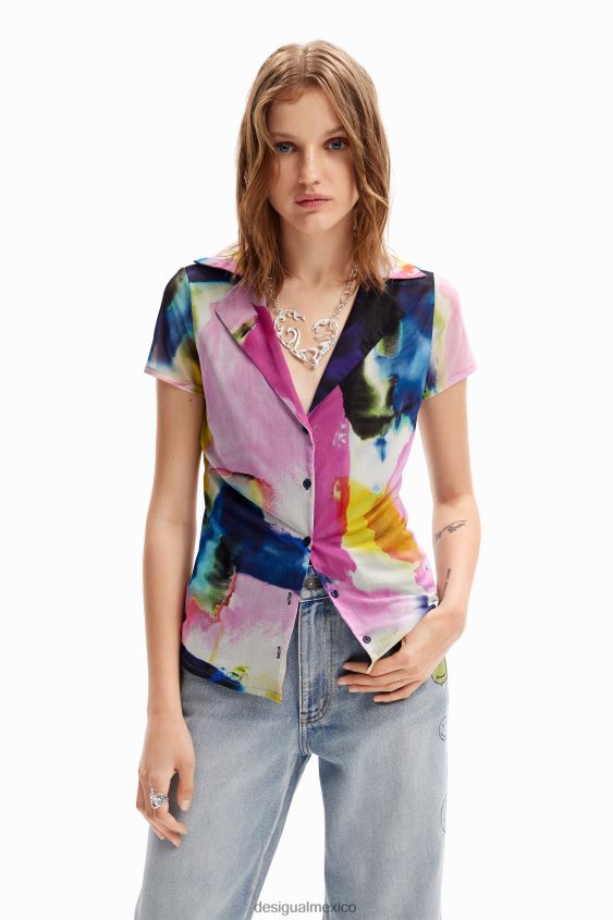 Desigual mujer camiseta resort de tul acuarela VZ26R01141 ropa