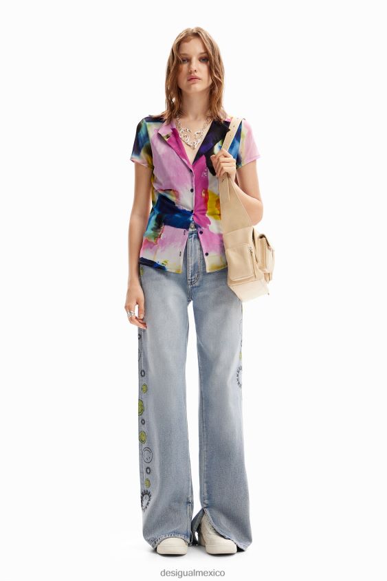 Desigual mujer camiseta resort de tul acuarela VZ26R01141 ropa