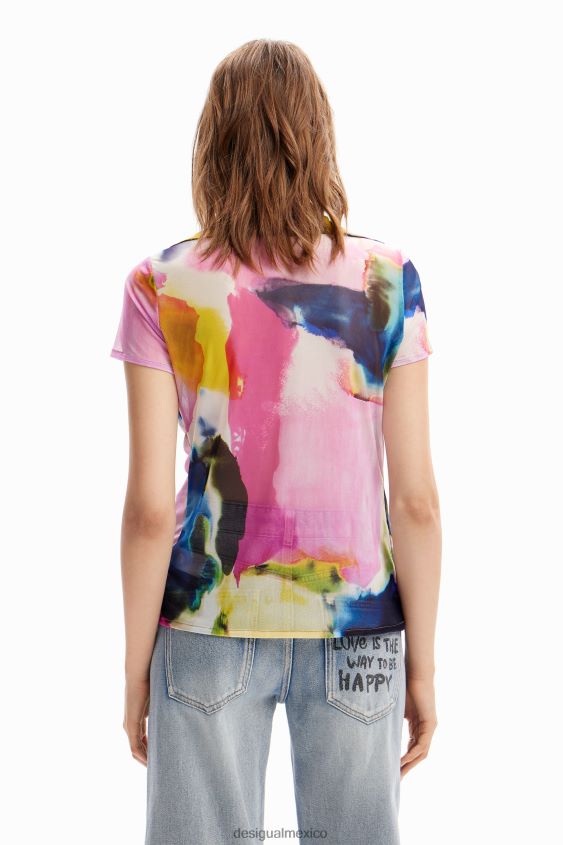 Desigual mujer camiseta resort de tul acuarela VZ26R01141 ropa