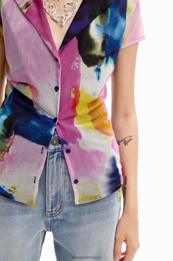 Desigual mujer camiseta resort de tul acuarela VZ26R01141 ropa