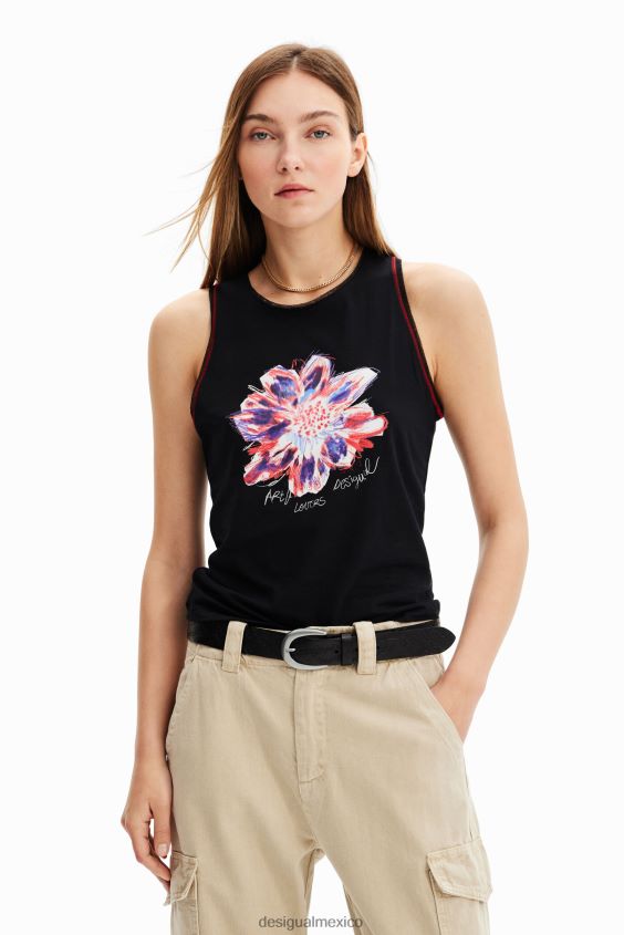 Desigual mujer camiseta sin mangas con flores VZ26R01167 ropa
