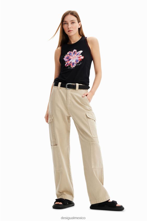 Desigual mujer camiseta sin mangas con flores VZ26R01167 ropa