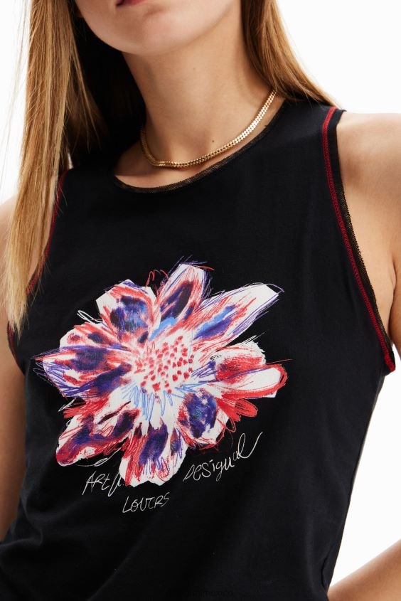 Desigual mujer camiseta sin mangas con flores VZ26R01167 ropa
