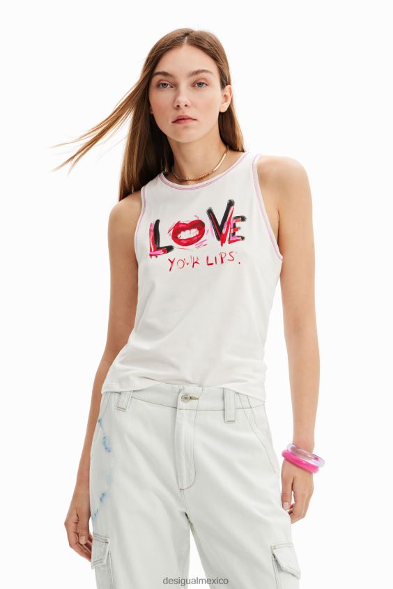 Desigual mujer camiseta sin mangas con mensaje VZ26R0872 ropa