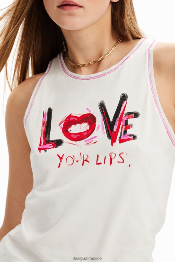 Desigual mujer camiseta sin mangas con mensaje VZ26R0872 ropa