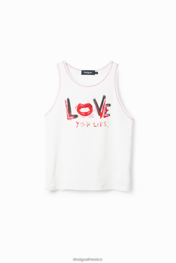 Desigual mujer camiseta sin mangas con mensaje VZ26R0872 ropa