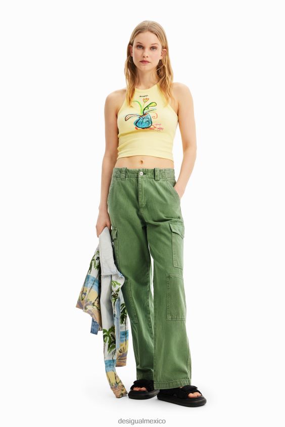 Desigual mujer camiseta slim de canalé con ilustración VZ26R0752 ropa