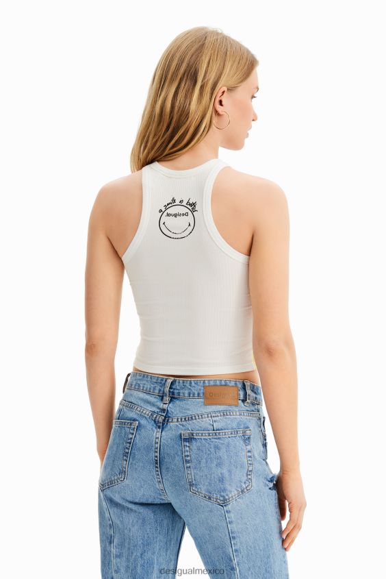 Desigual mujer camiseta slim de canalé con smiley VZ26R0748 ropa