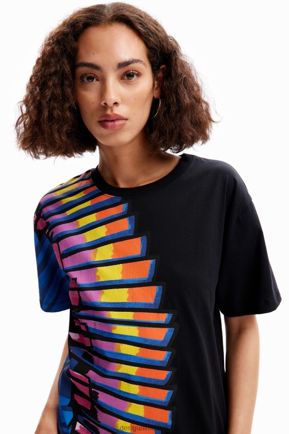 Desigual mujer camiseta tropical extragrande con cuentas VZ26R0908 ropa