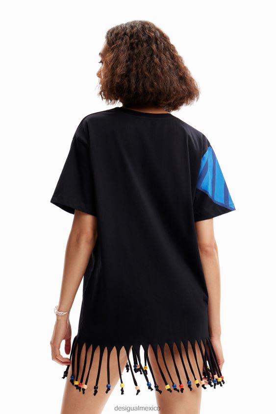 Desigual mujer camiseta tropical extragrande con cuentas VZ26R0908 ropa