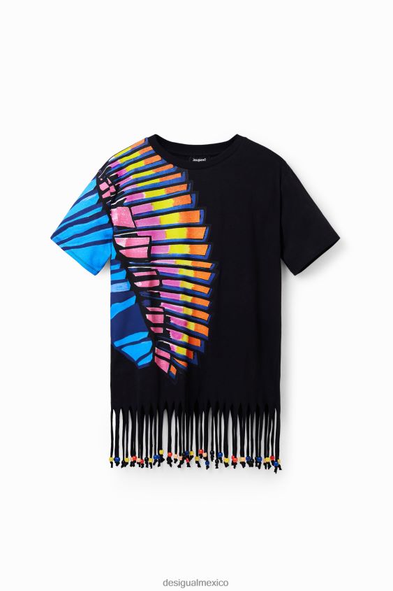 Desigual mujer camiseta tropical extragrande con cuentas VZ26R0908 ropa