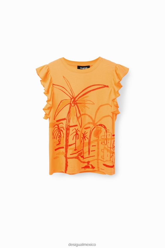 Desigual mujer camiseta volante ilustración VZ26R0967 ropa