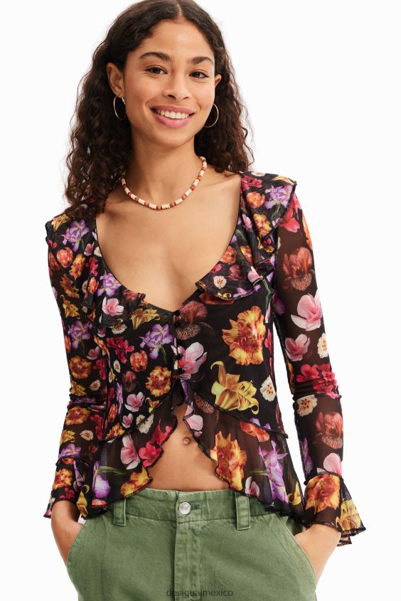 Desigual mujer metro. blusa con volantes de christian lacroix VZ26R0782 ropa