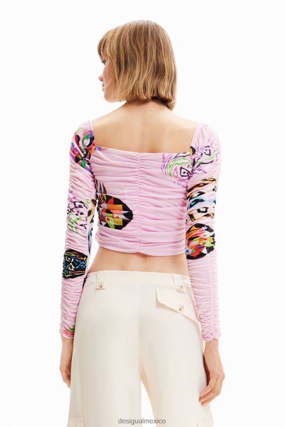 Desigual mujer metro. blusa fruncida de christian lacroix VZ26R0749 ropa