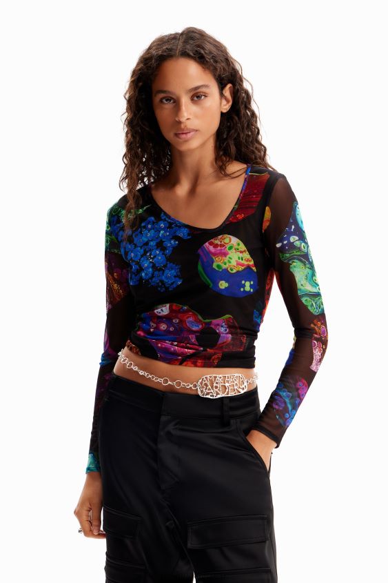 Desigual mujer metro. camiseta de tul mineral de christian lacroix VZ26R0221 ropa