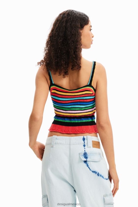 Desigual mujer top corto de crochet con tiras VZ26R0970 ropa