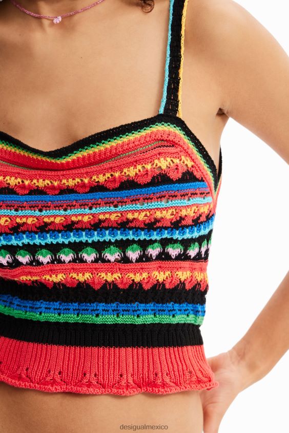 Desigual mujer top corto de crochet con tiras VZ26R0970 ropa