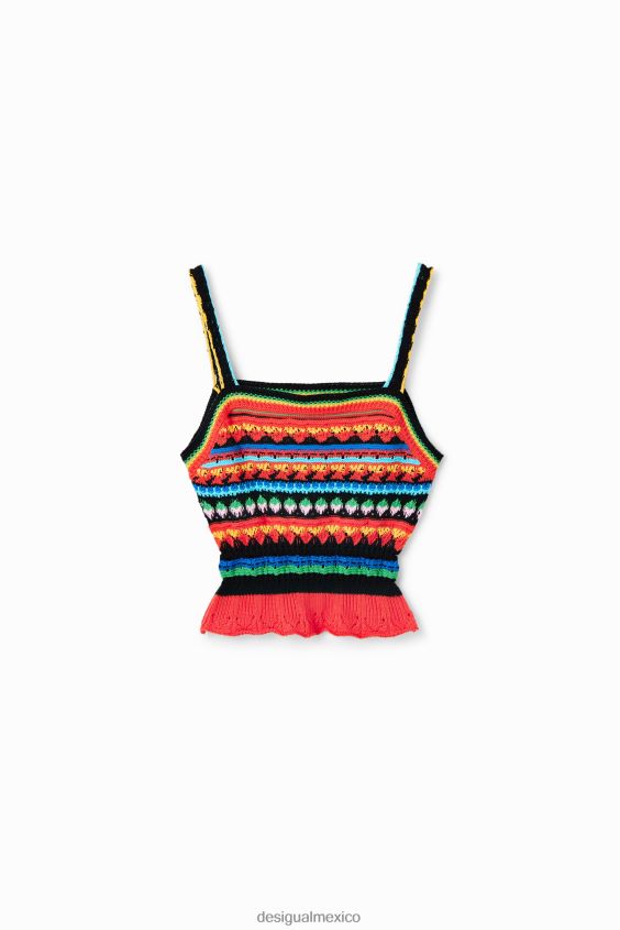 Desigual mujer top corto de crochet con tiras VZ26R0970 ropa