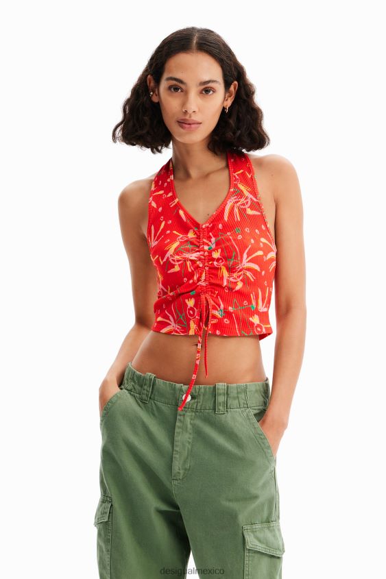 Desigual mujer top corto fruncido VZ26R0388 ropa