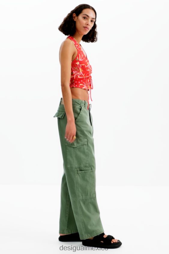 Desigual mujer top corto fruncido VZ26R0388 ropa