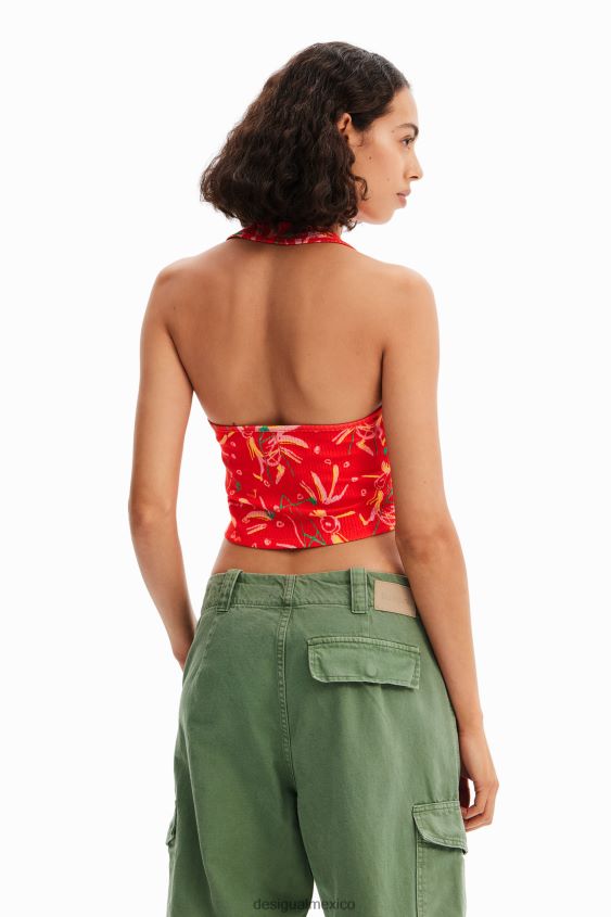 Desigual mujer top corto fruncido VZ26R0388 ropa
