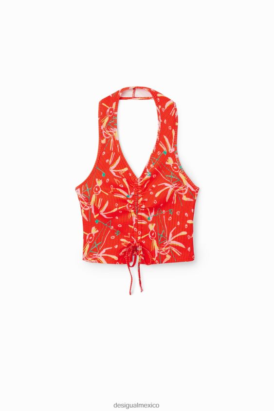 Desigual mujer top corto fruncido VZ26R0388 ropa