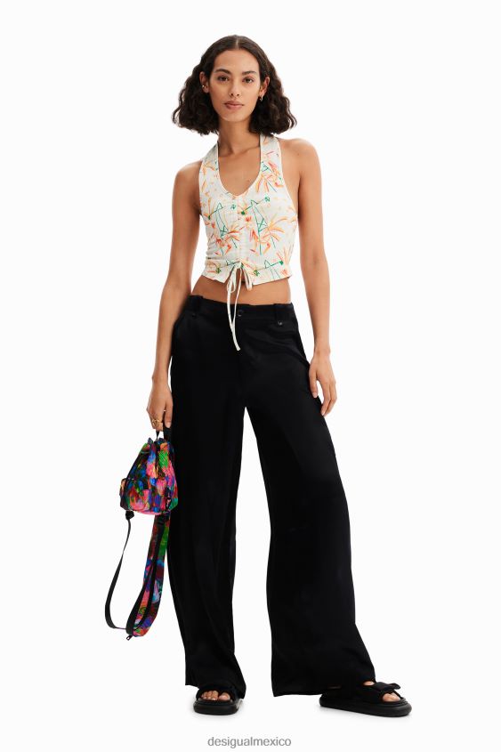 Desigual mujer top corto fruncido VZ26R0663 ropa