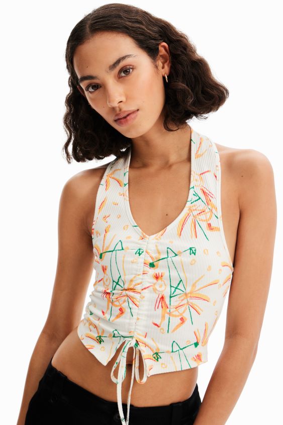 Desigual mujer top corto fruncido VZ26R0663 ropa