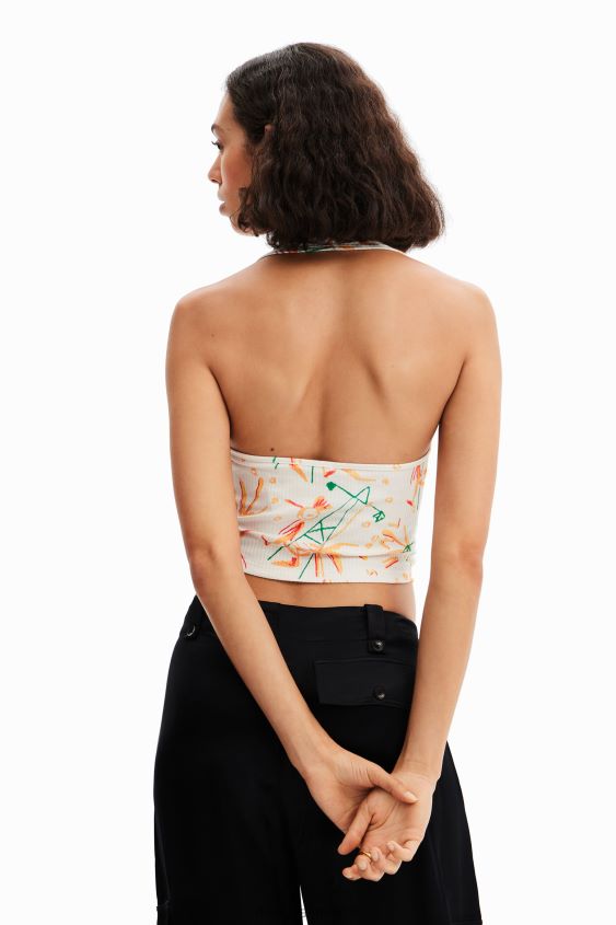 Desigual mujer top corto fruncido VZ26R0663 ropa