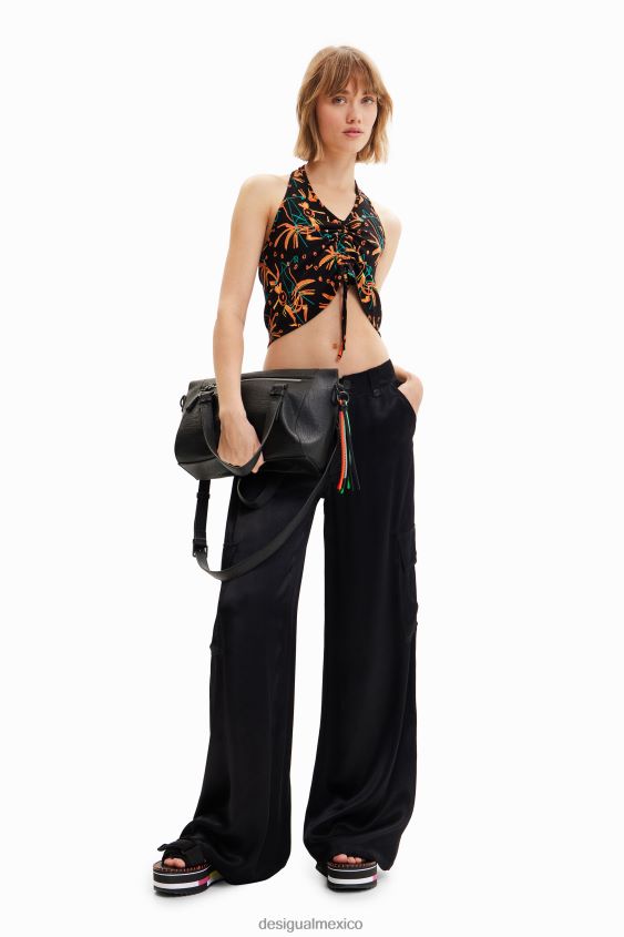 Desigual mujer top corto fruncido VZ26R0683 ropa