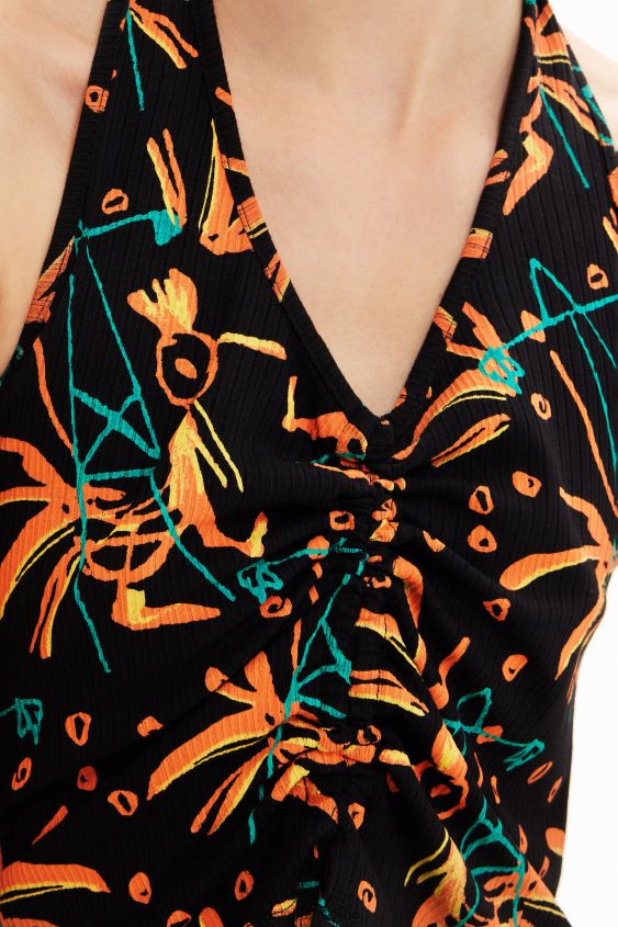 Desigual mujer top corto fruncido VZ26R0683 ropa